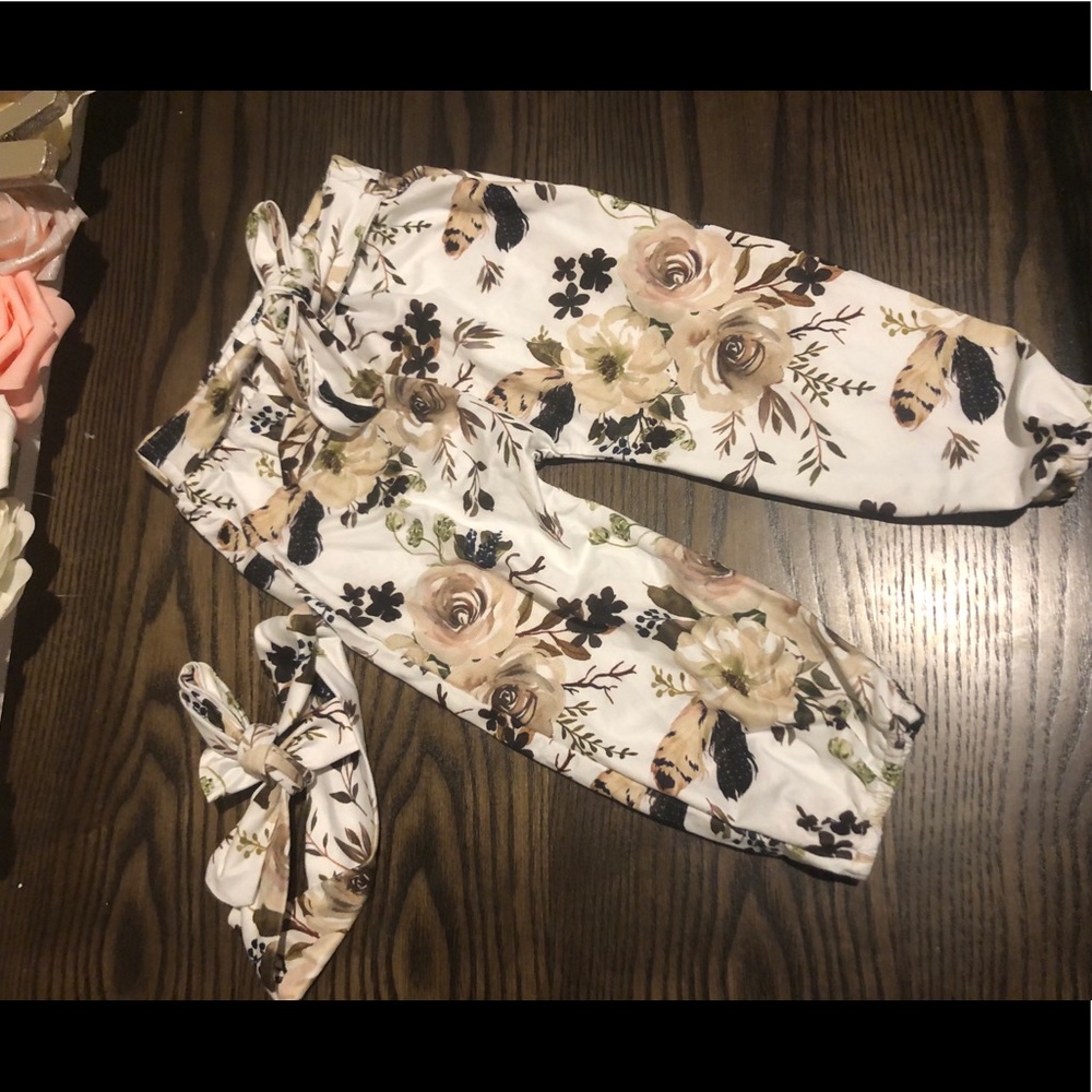 Floral baby pants and headband. MUST BUNDLE!